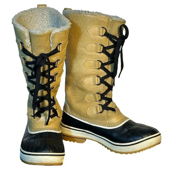 Sorel Tivoli High Women's Waterproof Snow Boots Lace Up Sherpa Lined Size 5.5 - Picture 1 of 16